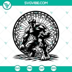 Intricate Hulk illustration in Mandala & Stained Glass Style SVG files for digital crafting.