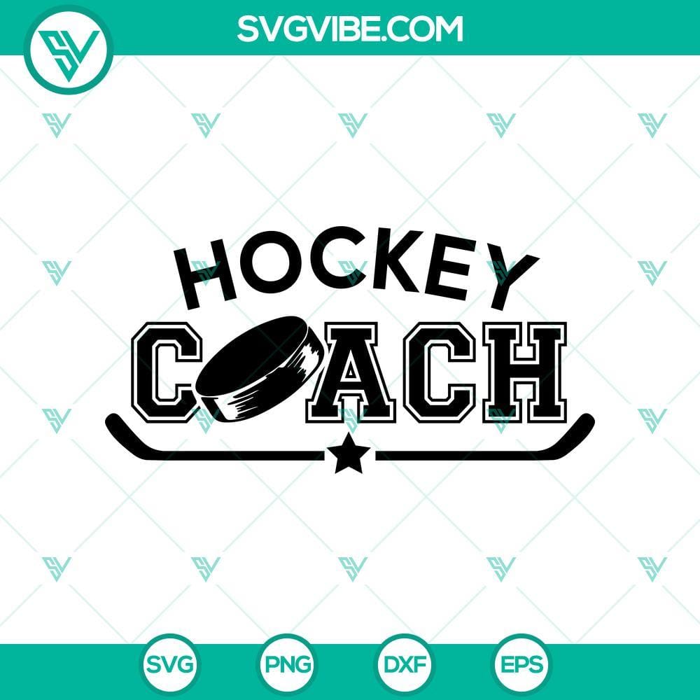 Ice Hockey Coach SVG File Ice Hockey Coach SVG file design with coach icon and hockey sticks, perfect for sports enthusiasts and team coaches.