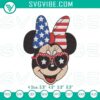 USA flag Minnie Mouse embroidery design for Independence Day, Disney July 4th pattern with patriotic colors and festive theme.