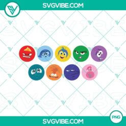 Inside Out 2 characters in PNG format for Cricut with vivid emotions on their faces, perfect for crafting projects.