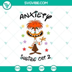 Anxiety-themed inside-out illustration in SVG and PNG format, depicting inner turmoil and stress. Ideal for mental health design projects.