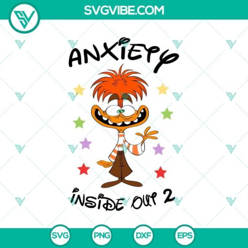 Anxiety-themed inside-out illustration in SVG and PNG format, depicting inner turmoil and stress. Ideal for mental health design projects.