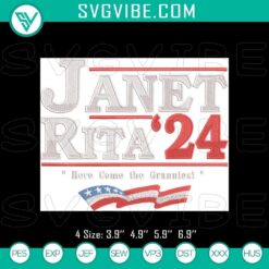 Janet Rita 24 Grannies Arrival embroidery patterns, funny cartoon stitch files for craft projects.