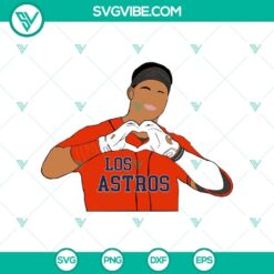 Jeremy Pena Astros heart gesture SVG file, Houston Astros baseball design with heart hand gesture, sports SVG for crafting.