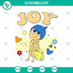Inside Out 2 Joy character SVG and PNG design for digital products, featuring joyful expression.
