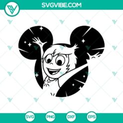 Disney Inside Out 2 Joy character SVG with cute mouse ears, ideal for crafts and clothing.