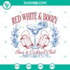 Red, white & boozy July 4th beer and cocktail SVG design for Independence Day celebration.