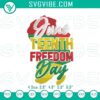 Juneteenth celebration embroidery pattern machine file for cultural heritage crafts.