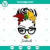 Juneteenth African American girl wearing bandana & sunglasses, SVG/PNG file for digital use.