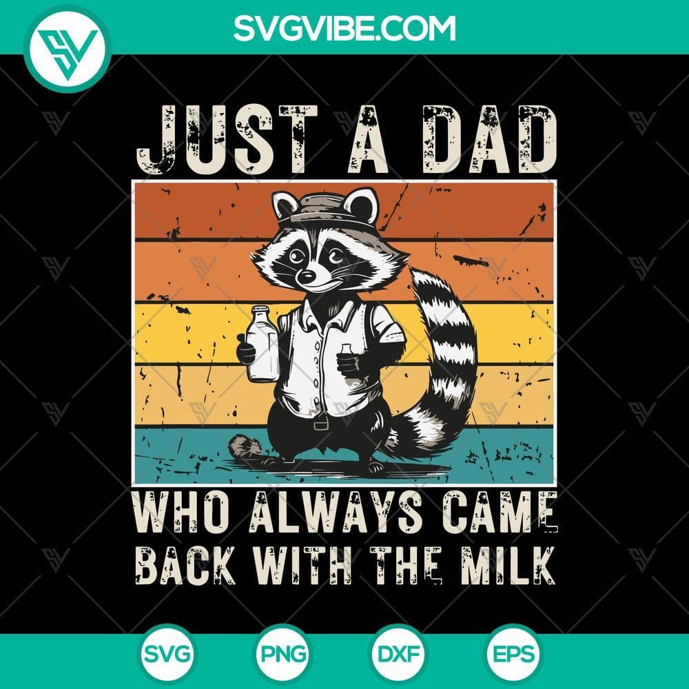 just-a-dad-who-always-came-back-with-the-milk-svg-file-funny-raccoon-dad-with-milk-svg-mockup.jpg Funny raccoon dad SVG with milk, humorous design for fathers.