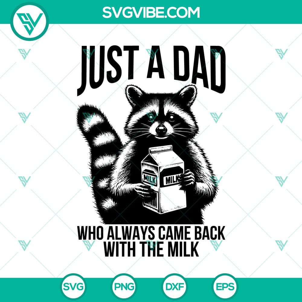 just-a-dad-who-always-came-back-with-the-milk-svg-funny-raccoon-dad-svg-fathers-day-svg-mockup.jpg Funny raccoon dad SVG design with "Just A Dad Who Always Came Back With The Milk" text, perfect for Father's Day.