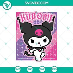 Kuromi themed vector graphics with SVG and PNG formats, ideal for silhouette clip art, featuring popular character design.