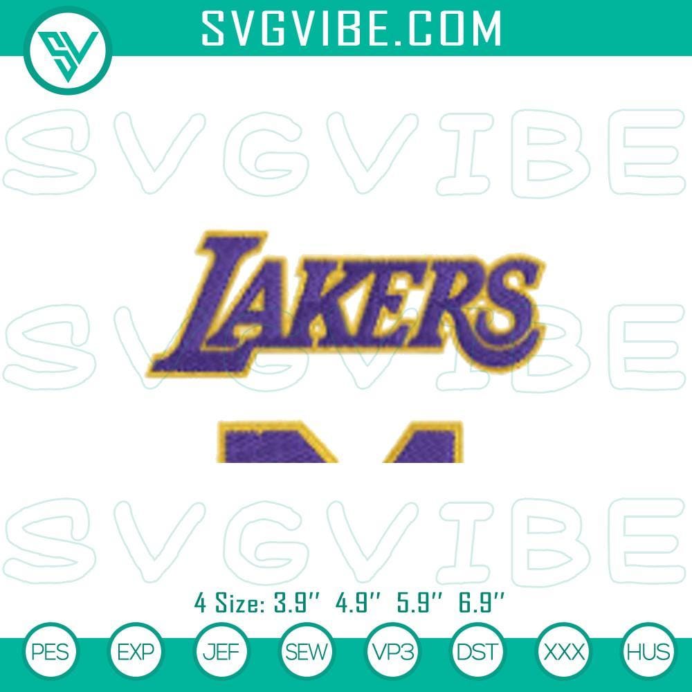 Lakers 24 Kobe Bryant Embroidery Pattern for Machines Lakers 24 Kobe Bryant embroidery pattern, digital stitch file depicting basketball legend Kobe Bryant. Ideal for sports enthusiasts.