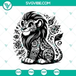 Lion King mandala and silhouette SVG files perfect for crafts, featuring intricate designs. Great for Disney fans and crafting projects.