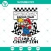 Mario Kart SVG with 100CC Racing Champ and Checkered Flag Design for gaming enthusiasts.