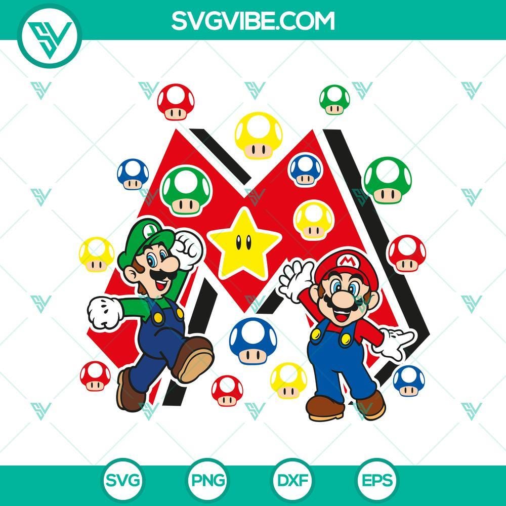 Mario & Luigi Vector Graphics, Super Mario Clipart, Bros SVG Mario and Luigi vector graphics featuring Super Mario clipart and Bros SVG designs for digital projects.