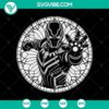 Black Panthers SVG in Marvel-themed stained glass design, perfect for digital crafting projects.