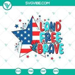 Memorial Day SVG with "Home of the Brave" text, US flag star design. Patriotic red, white, and blue elements for crafting projects.