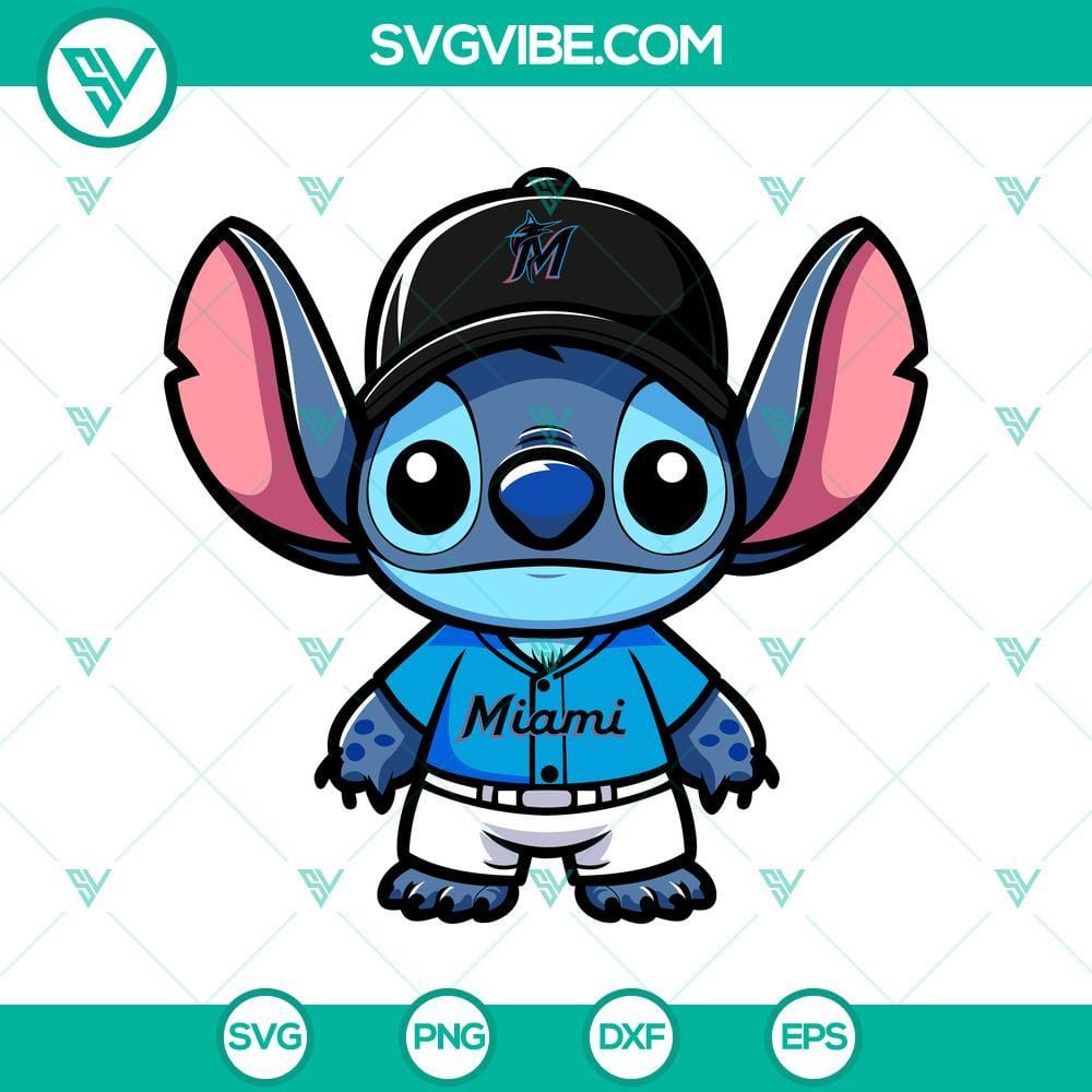 Miami Marlins Baseball Stitch SVG PNG DXF EPS Miami Marlins baseball stitching design in SVG, PNG, DXF, and EPS formats for digital use.