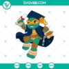 Michelangelo TMNT Grad Cap SVG design with Teenage Ninja Turtles features, suitable for graduation caps. SVG and PNG formats included.