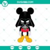 Mickey Mouse dressed as Darth Vader in SVG and PNG formats, perfect for Star Wars fans.