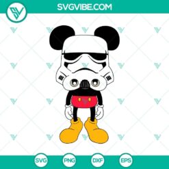 Mickey Mouse as Stormtrooper from Star Wars, SVG and PNG file for crafting and design projects.