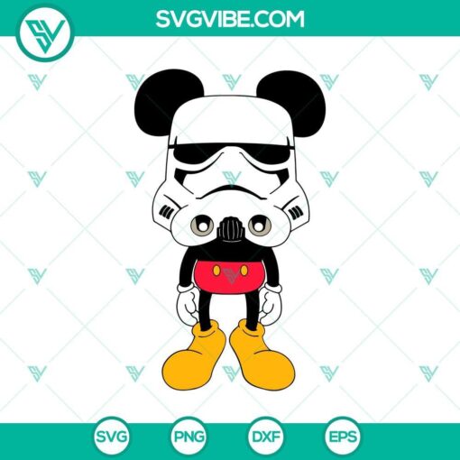 Mickey Mouse as Stormtrooper from Star Wars, SVG and PNG file for crafting and design projects.