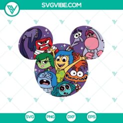 Mickey Head Inside Out 2 SVG featuring Inside Out 2 characters in a digital design. Bold, colorful SVG graphic perfect for Disney fans.
