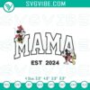 Embroidery pattern for 2024 Mama Disney Family Celebration featuring Mickey & Minnie characters. Stitch files for crafting.