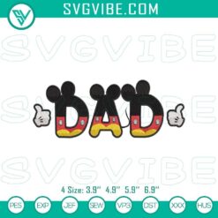 Disney Mickey Mouse Father’s Day embroidery patterns for Dad celebration, digital file with Disney theme.