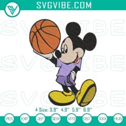 Mickey Mouse basketball embroidery patterns, Disney theme for hoops. Great for sports fans and Disney lovers.