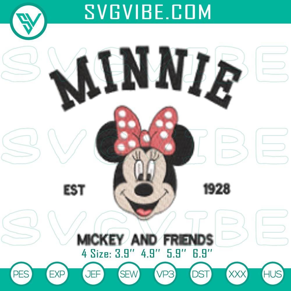 Minnie Mouse Stitch Design Patterns Minnie Mouse Stitch Design Patterns featuring cute Disney character embroidery, ideal for projects and crafts.