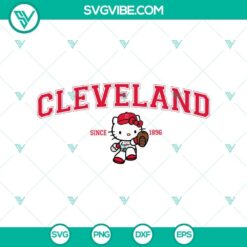 Cleveland Guardians and Hello Kitty logo design in SVG, PNG, DXF, and EPS formats for MLB fans and Hello Kitty enthusiasts.