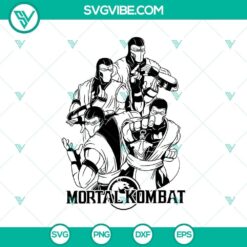 Mortal Kombat clipart with vector SVG and PNG file formats, featuring iconic characters and logos.