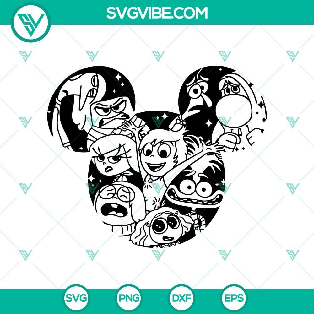 Mouse Ears Inside Out 2 SVG, Characters Inside Out 2 SVG Cut Files Mouse Ears Inside Out 2 SVG featuring characters from Inside Out 2 - optimized SVG cut files for digital use.