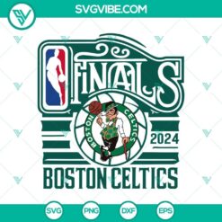 Boston Celtics SVG design celebrating NBA Finals 2024 victory, suitable for Cricut projects. PNG file included. Champions 2024 design.