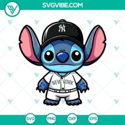 New York Yankees baseball logo design in SVG, PNG, DXF, and EPS formats with stitched details.