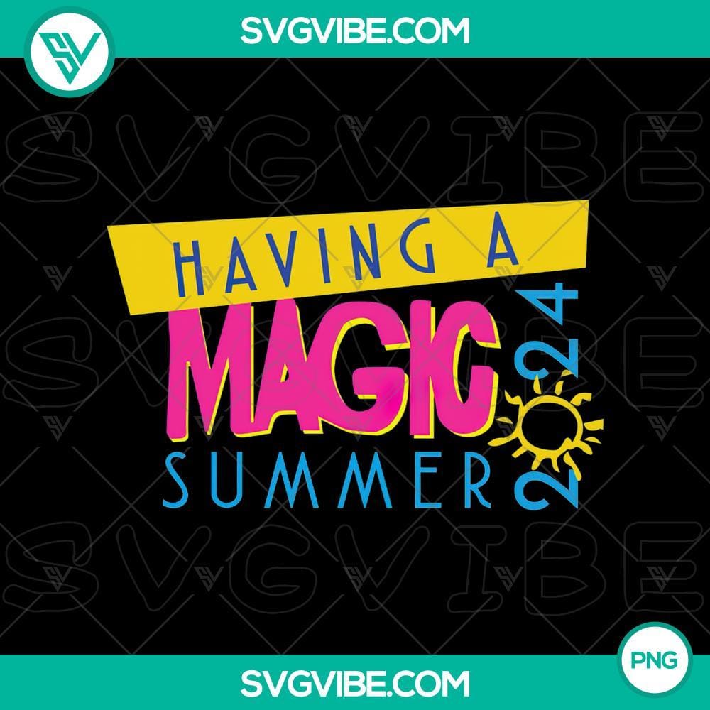 NKOTB Having A Magic Summer 2024 PNG Design Files New Kids on the Block 2024 summer PNG design files with magical theme perfect for digital products.