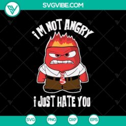Humorous "Not Mad, Just Dislike You" SVG design with inner rage concept, perfect for digital use.
