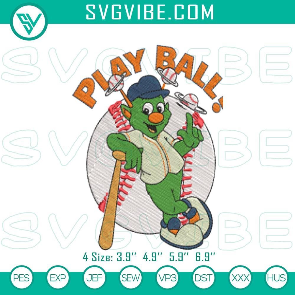 Orbit Houston Astros Baseball Mascot Embroidery Design Houston Astros baseball mascot embroidery design featuring the MLB team logo, ideal for sports fans and supporters.