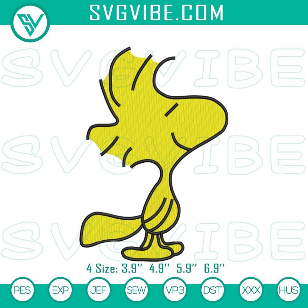 Peanuts Woodstock Embroidery Patterns Digital Files Peanuts Woodstock embroidery patterns featuring classic Snoopy character stitch files, ideal for DIY projects and crafts.