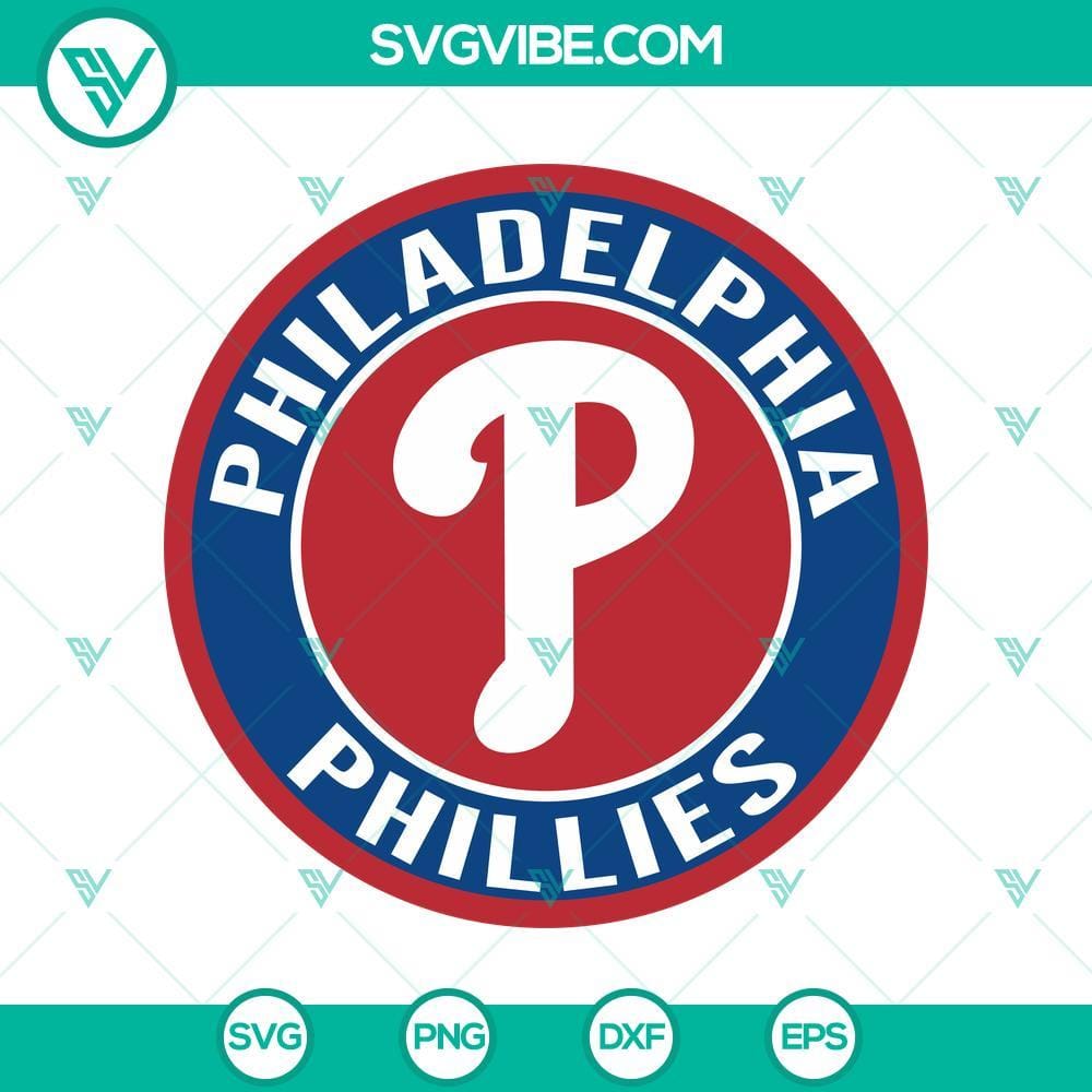 Philadelphia Phillies Baseball Logo SVG File SVG file of Philadelphia Phillies baseball team logo, featuring iconic red "P" symbol on a blue background. Ideal for crafts and digital projects.