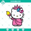 Pink USA Hello Kitty SVGs featuring Liberty & Patriotic Styles for patriotic crafting projects.