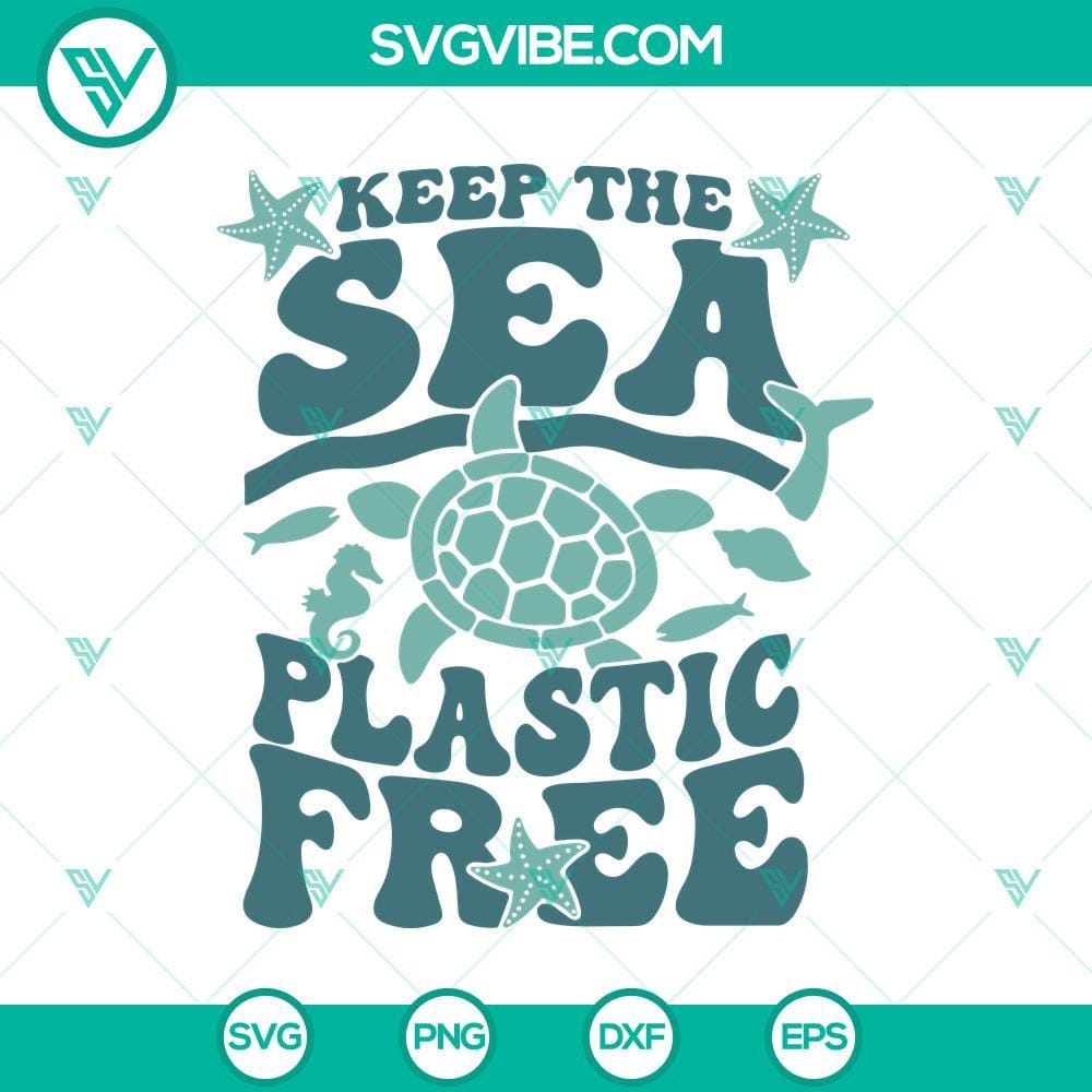 Preserve Ocean - Plastic-Free SVG, Earth Conservation SVG Preserve Ocean and Earth Conservation themed SVG design with plastic-free concept. Great for eco-friendly digital projects.