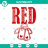 Red Friday SVG design to honor deployed military personnel; patriotic red, white, and blue colors with military silhouettes.