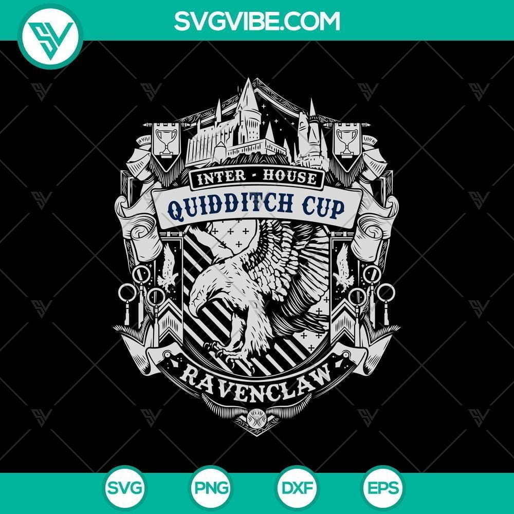 Ravenclaw Quidditch SVG, Harry Potter Vector, Ravenclaw Clipart Ravenclaw Quidditch SVG featuring Harry Potter elements, blue and silver design, perfect clipart for fans.