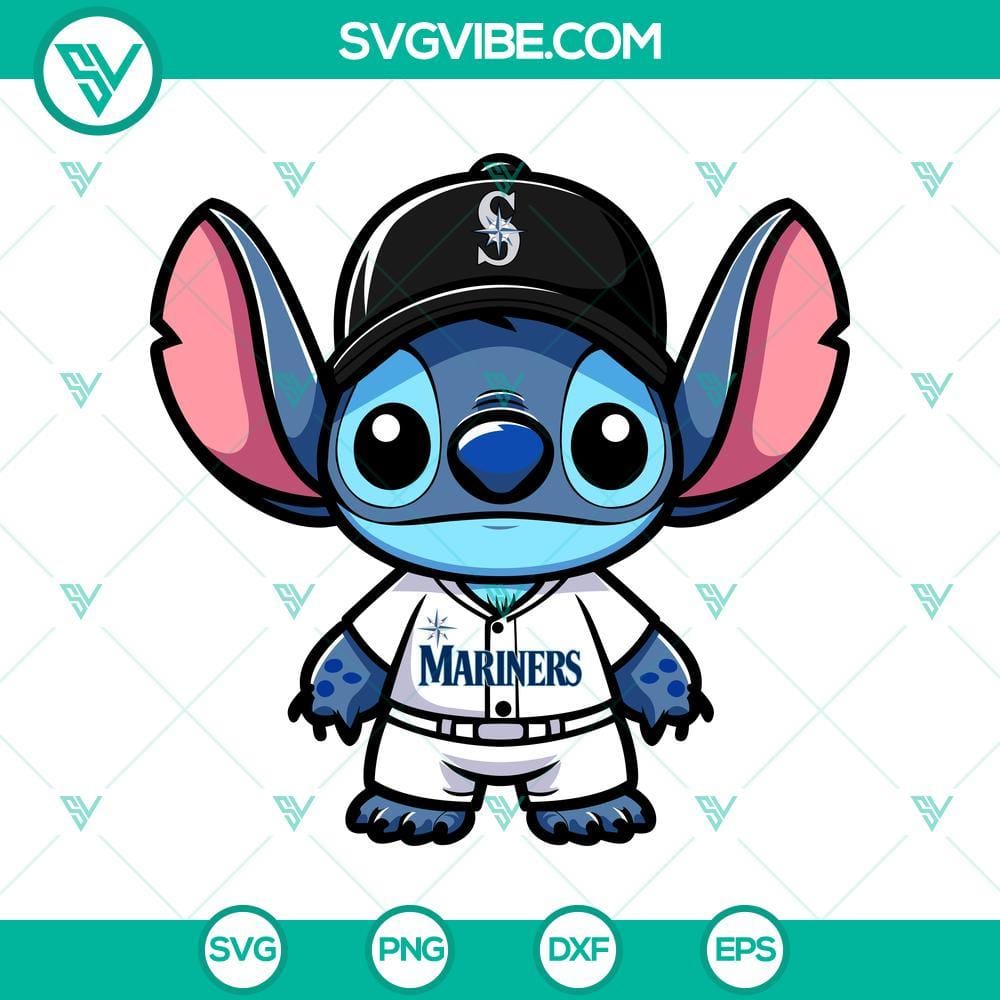 Seattle Mariners Stitched Baseball SVG PNG DXF EPS Seattle Mariners baseball design in stitched style SVG PNG DXF EPS format for crafting and printing merchandise.