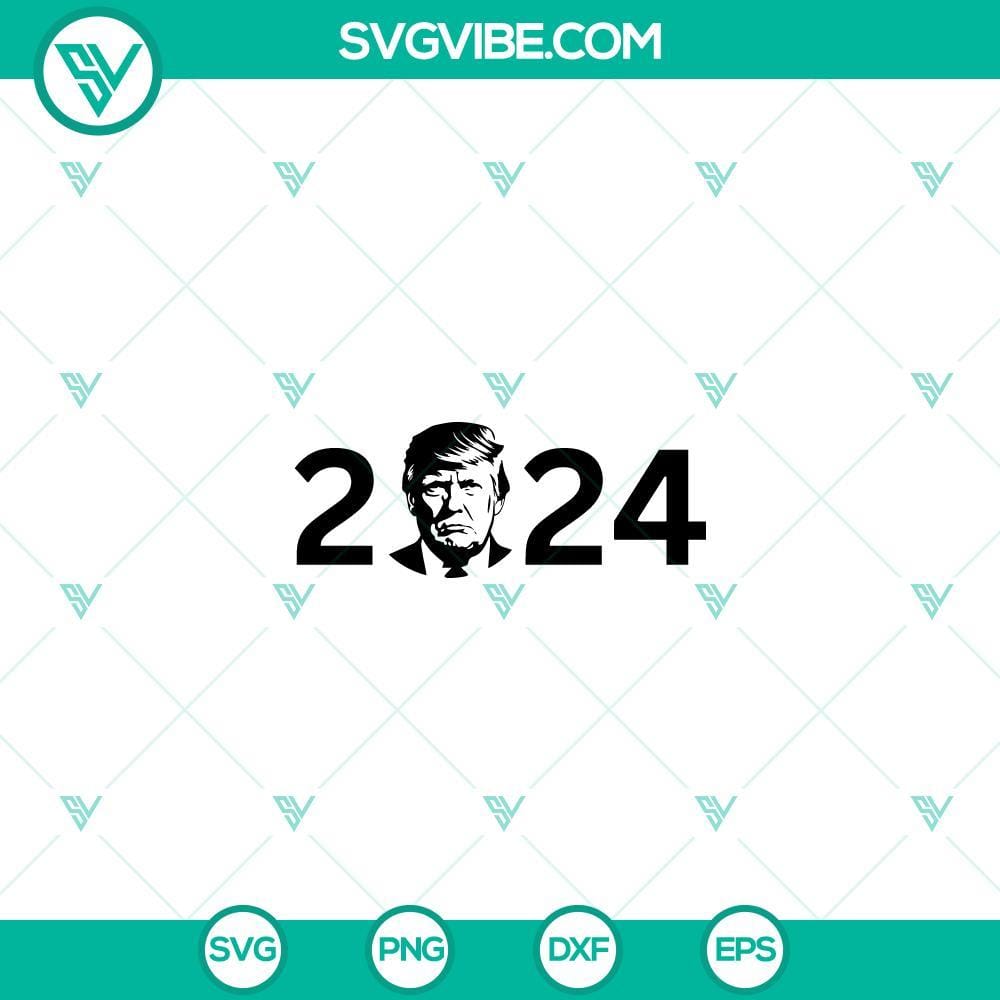 Silhouette Trump 2024 SVG PNG Trump 2024 silhouette design in SVG and PNG format for digital use. Bold and eye-catching political graphic.