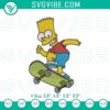 Bart Simpson skateboarding stitch pattern for funny cartoon embroidery, inspired by The Simpsons.