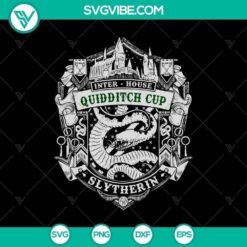 Slytherin Quidditch SVG featuring Harry Potter inspired design, perfect for Team Emblem. Unique and detailed vector graphic.